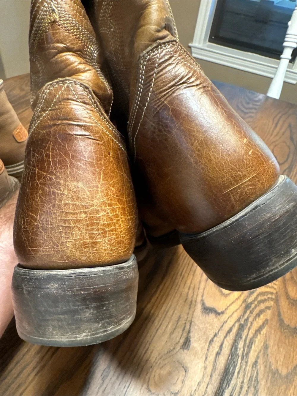 Double-H Cowboy Boots   Brown Shoe Size 10D Leather Square Toe Western